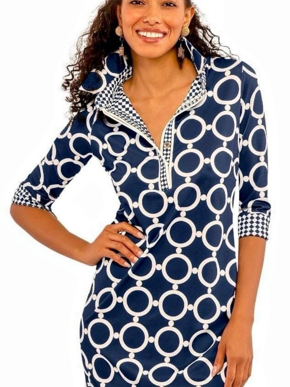 Gretchen Scott Everywhere Dress - Dip N Dots Dress Navy Large NWT Rare!